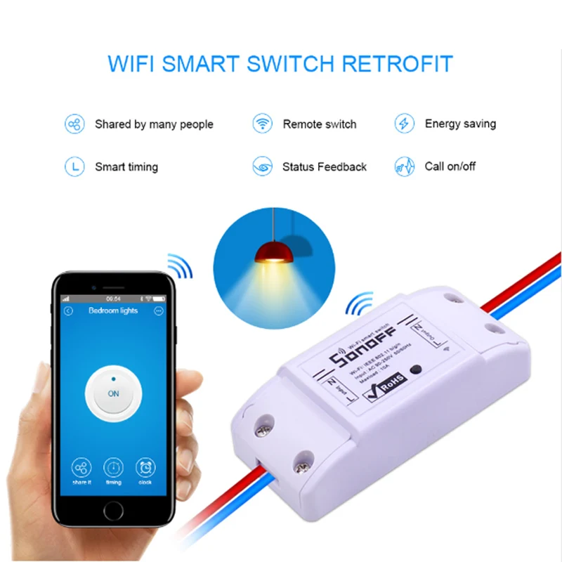 Sonoff Smart WiFi Schalter Grundlegende Wireless Home Automation Relais Modul Domotica DIY Timer Fernbedienung Arbeit Mit Alexa