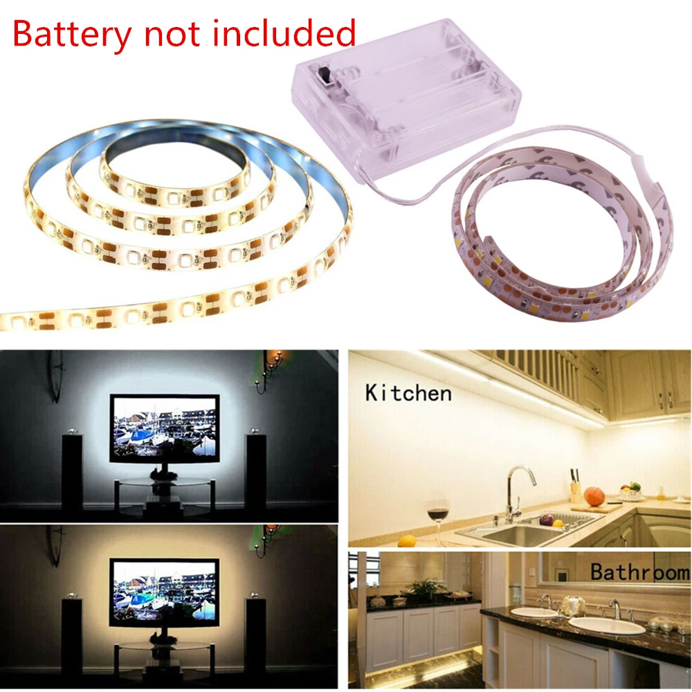 5V 2835 5050 LED Strip Light 60LED/m USB Battery Power Flexible LED Tape Lights White/Warm White TV Backlight Home Decoration