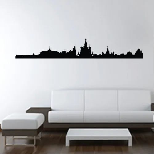 New York City Skyline Wall Stickers Moscow Russia Places Wall Art Decal Transfers Custom Made Color