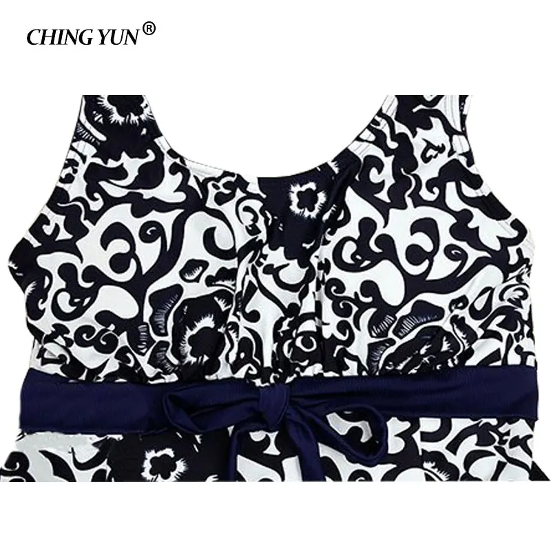 CHINGYUN Sexy printing Bare back vest Skirt Swimwear Women One Piece Swimsuit Beachwear Bathing suit Swimwear dress Plus size