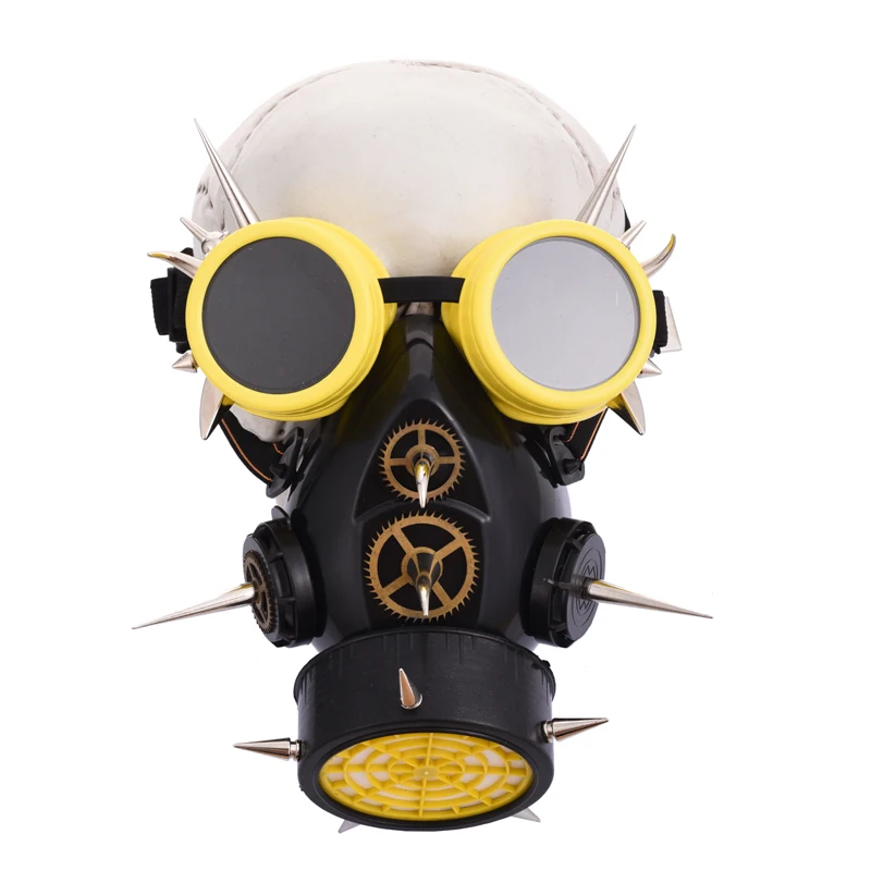

Streampunk Man/Women Rivets Goggles Gas Mask Costume Respirator Cosplay Festival Gears Spikes Mask Accessories Punk