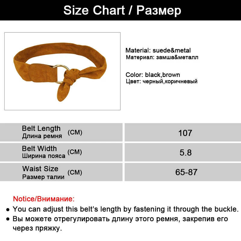 New Design Soft Suede Wide Belts for Women Waist Belt Golden Double Circle Buckle Lady Dress Belt Female Wedding Dress Waistband