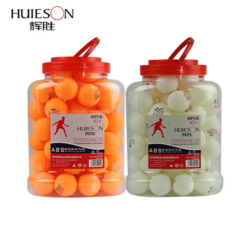 Huieson 60pcs/barrel Professional 3 Star Table Tennis Balls 40+mm 2.8g ABS Plastic Ping Pong Ball Yellow White for Club Training