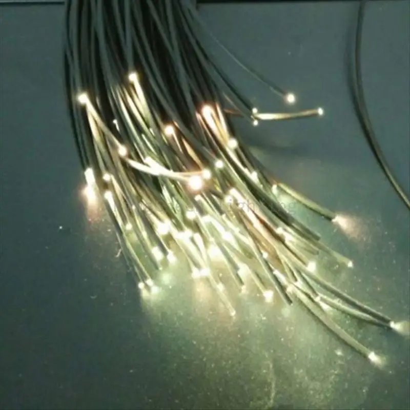 Cable de fibra óptica de PVC PMMA para iluminación, extremo de plástico negro, 20 piezas X 2 metros X 2mm de diámetro interior