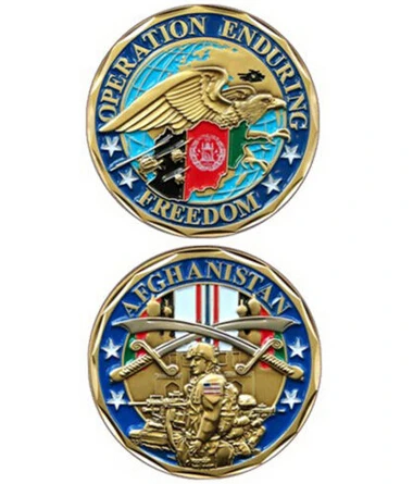 Operation Enduring Freedom Afghanistan Challenge Coin low price soft enamel coins cheap metal challenge coins