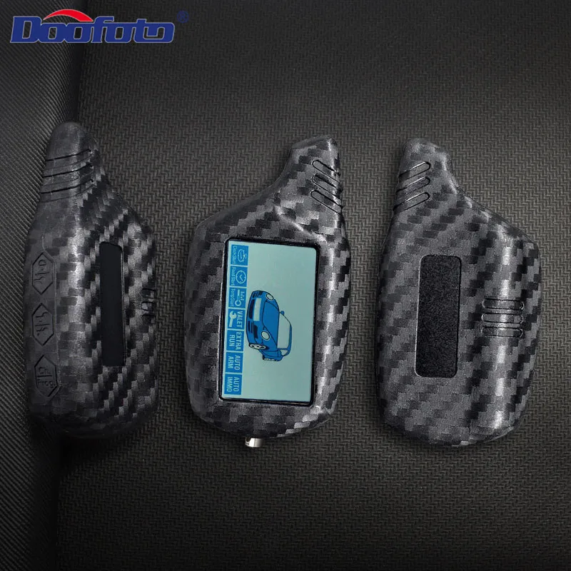 DOOFOTO Newest Car Key Cover Shell Case For Starline B9 B91 B6 B61 A91 A61 C9 V7 Carbon Fiber Car Styling Key Case For Car