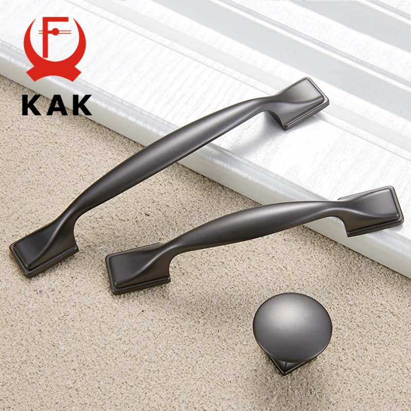 KAK Zinc Alloy Pearl Gray Cabinet Handles Drawer Knobs Kitchen Cupboard Door Pulls Fashion Furniture Handle Cabinet Hardware