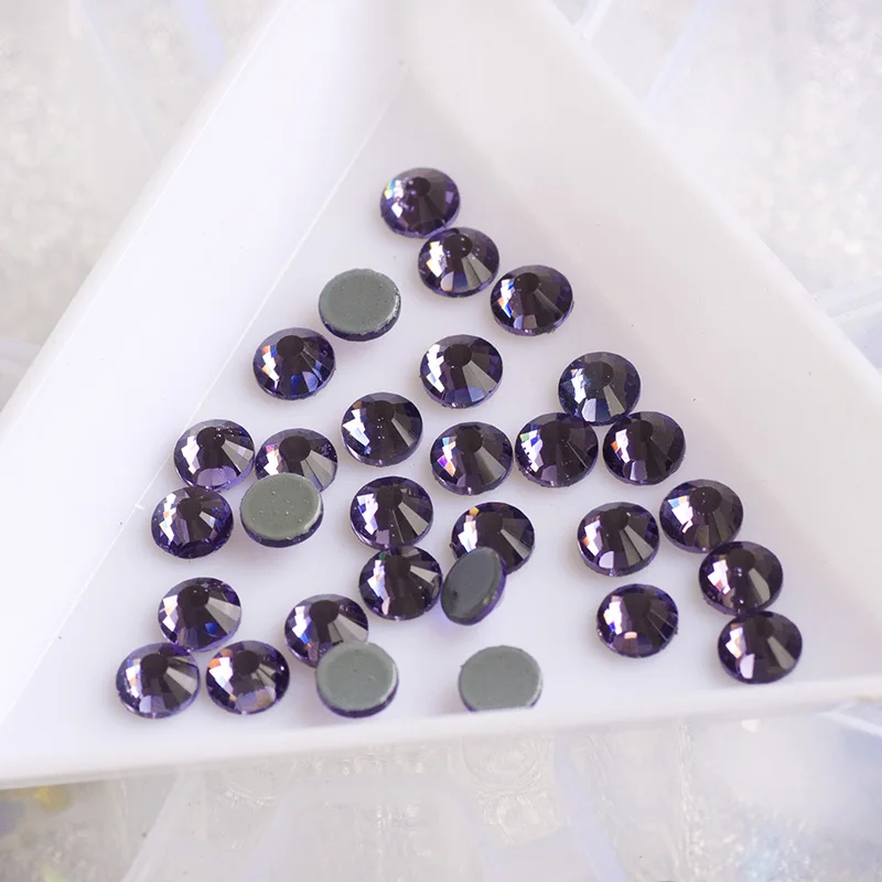 YANRUO 2058HF SS16-SS30 Tanzanite Hotfix Purple Rhinestones Not flat back Resin rhinestones Decoration clothing