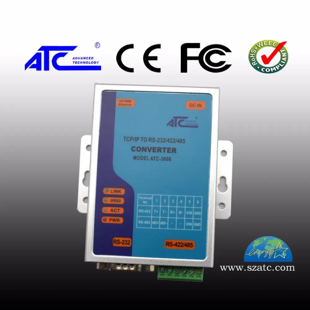 

Serial Oral Server RS232 to Ethernet to RS485/422 Network Communication Converter ATC-3000