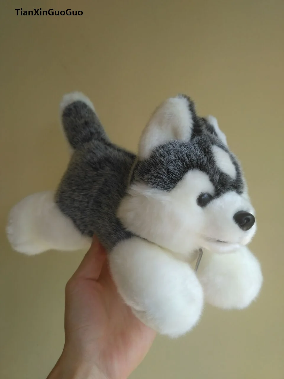 about 32cm prone husky plush toy soft doll Christmas gift b1784