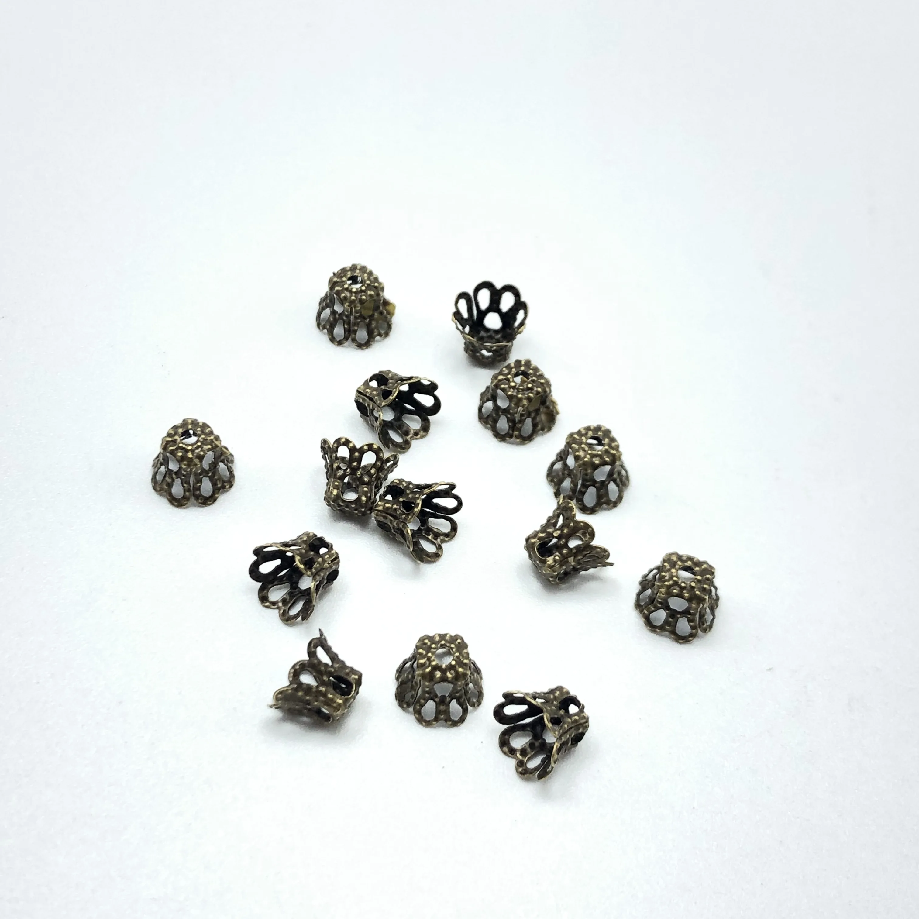 JunKang 500pcs 5*6mm Antique Silver glass Flower End Caps Jewelry Making Findings bead cups Diy Accessories