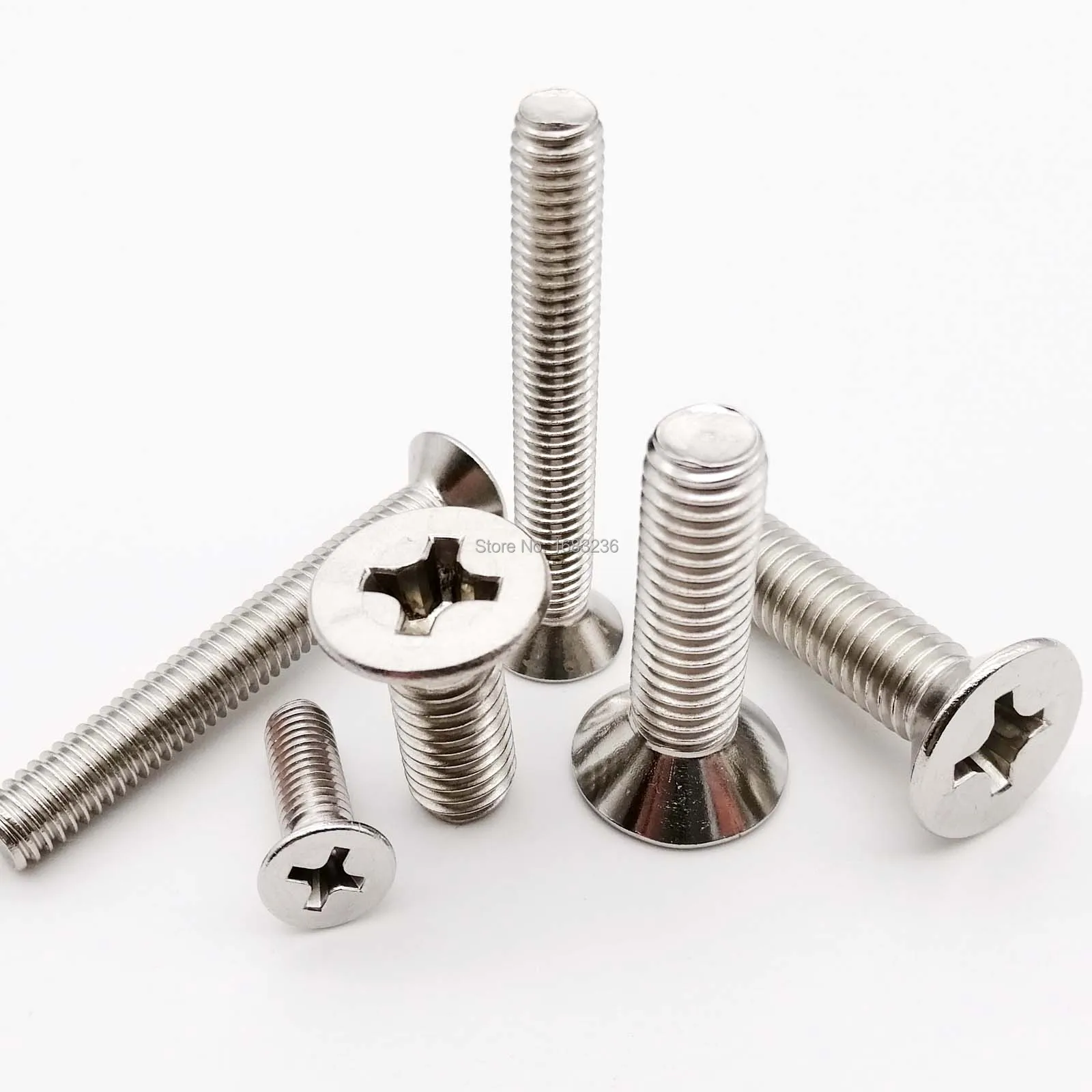 HZYUEGOU M1 M1.2 M1.4 M1.6 M2 M2.5 M3 M3.5 M4 M5 M6 M8 A2-70 304 Edelstahl Kreuzschlitz-Phillips-Flachkopfschraube mit Senkkopf – Detail 2
