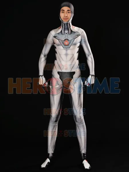 สีขาว Genji Cosplay เครื่องแต่งกาย Spandex 3D พิมพ์เกมคอสเพลย์ Zentai Catsuit Freeshipping ที่กำหนดเองขายร้อน