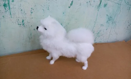 simulation white Pomeranian model toy Pomeranian dog handicraft ,decoration gift about 23x20cm  t396