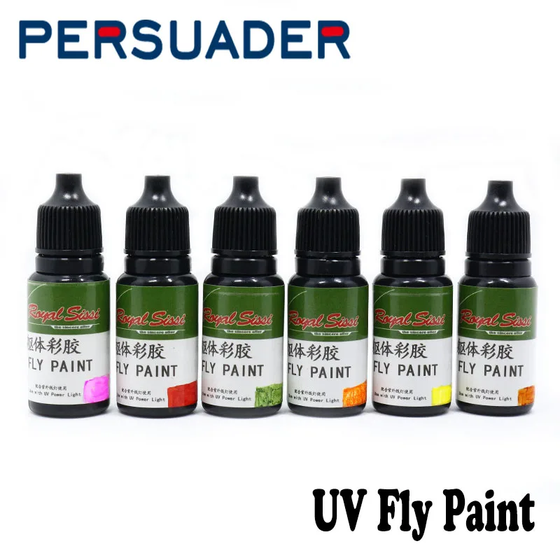 

PERSUADER 1bottle professional colorful fly tying UV glue 6optional colors 10ml UV resin cure in seconds fly fishing chemicals