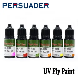 PERSUADER 1bottle professional colorful fly tying UV glue 6optional colors 10ml UV resin cure in seconds fly fishing accessories