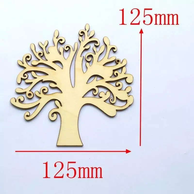 Blank Wooden Tree Shapes 5x 125mm,Weddings Family Tree Crafts Art Guestbook