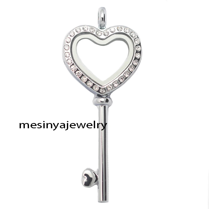 

10PCS New Arrival High Polished Magnetic 24.8mm Locket Key TO My Heart Lockets For Custom Floating Charms