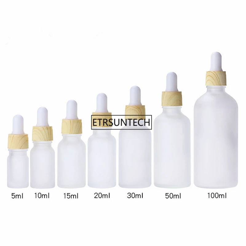 

100pcs 5/10/15/20/30/50ml Frosted Dropper Glass Aromatherapy Liquid for essential oil Pipette Bottle F2887