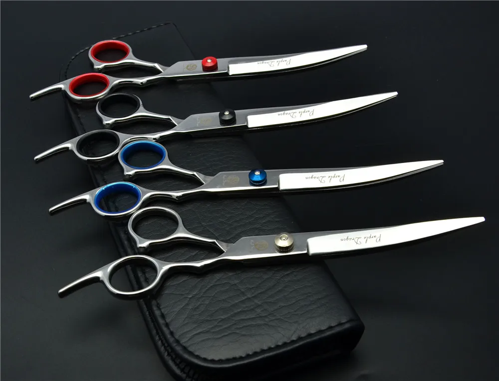 

4001# 6.0'' 17.5cm 4 Colours Curve Animal Hairdressing Scissors TOP GRADE Dogs Cats Pets Bent Up Cutting Shears Hair Scissors