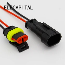 Conector de cable eléctrico impermeable, juego de enchufes, conectores automáticos con cable, sellado de 2 vías