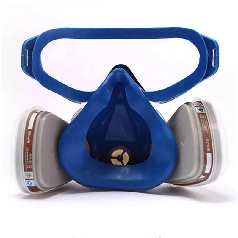 Gas mask with glasses full face protective mask Silicone carbon filter mask paint spray gas boxe protect mask suit