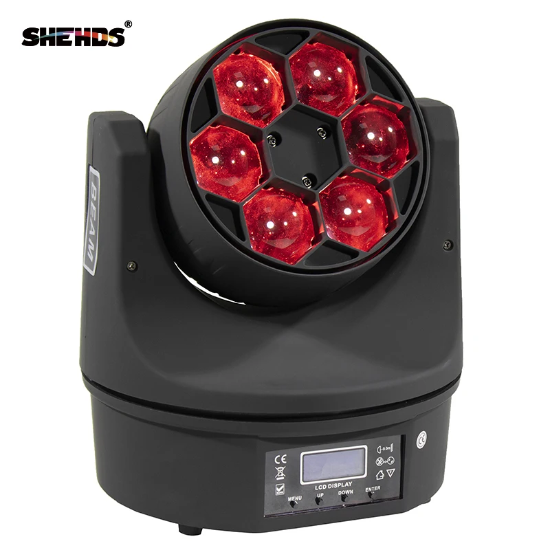 Imagem -02 - Shehds-led Moving Head Beam e Wash Light Rgbw 4in Bee Eyes Dmx 512 Luz de Palco Disco Boate 6x15w