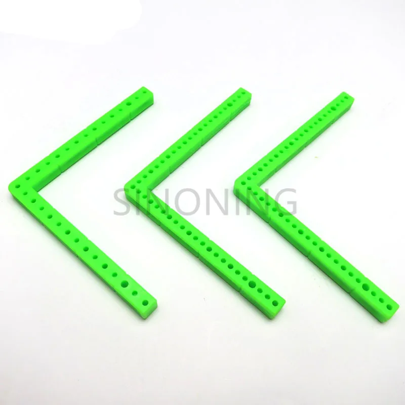 

10pcs L rectangular plastic bar frame car chassis accessory DIY materials building block GREEN