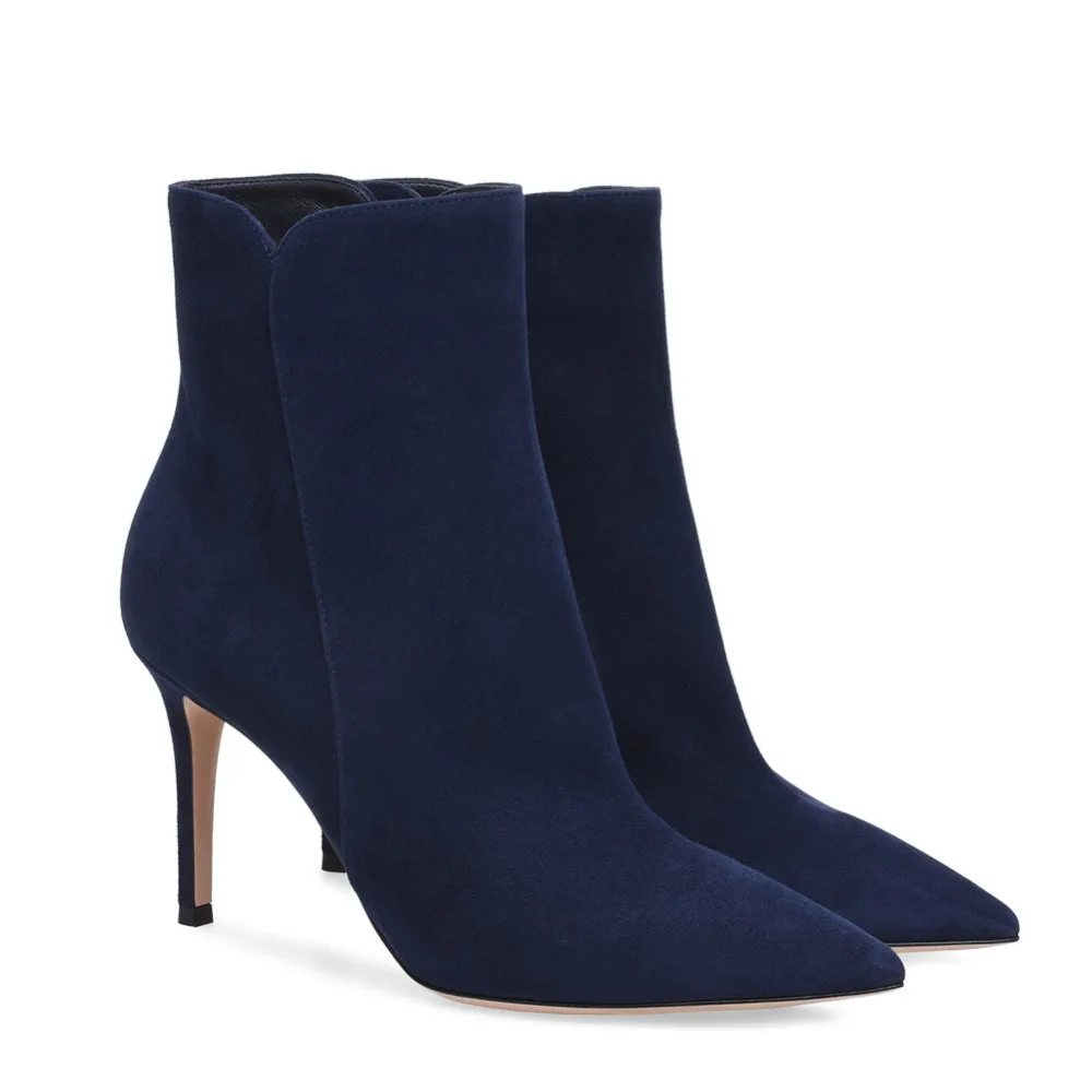 Winter High Heel Ankle Bootie Women Plus Big Size Bootie Daily Shoes Pointed Toe Pumps Black White Red Grey Brown