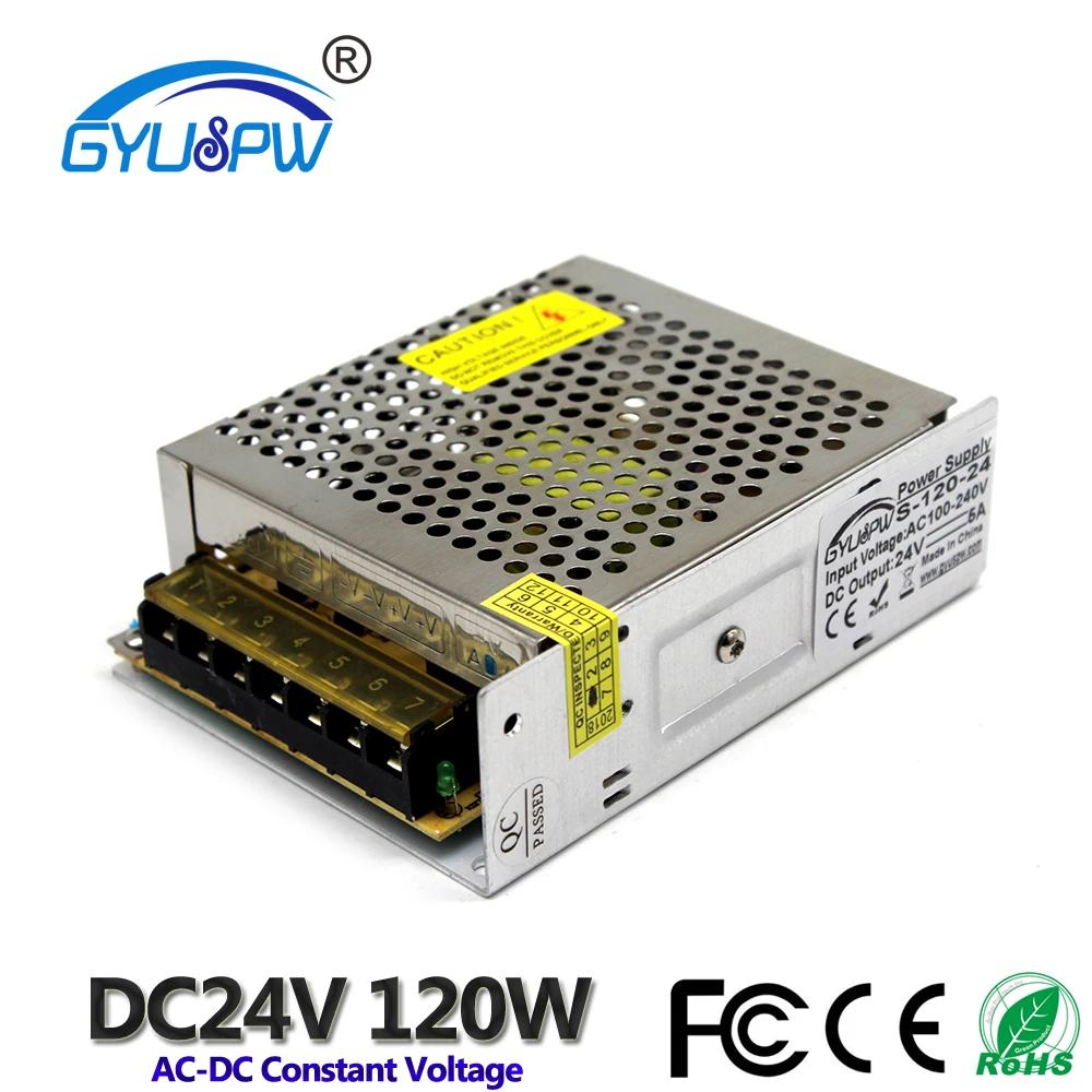 Universal 24V 5A 120W Switching Switch Power Supply Transformer 110v 220v AC to dc for LED Strip Light Lighting AC-DC SMPS