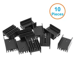 Dissipateur thermique en aluminium noir pour aquarium, transistor à triode MOS 220, refroidisseur IC, dissipation de puce, TO-7805 TO220, 20x15x11mm, 10 pièces par lot