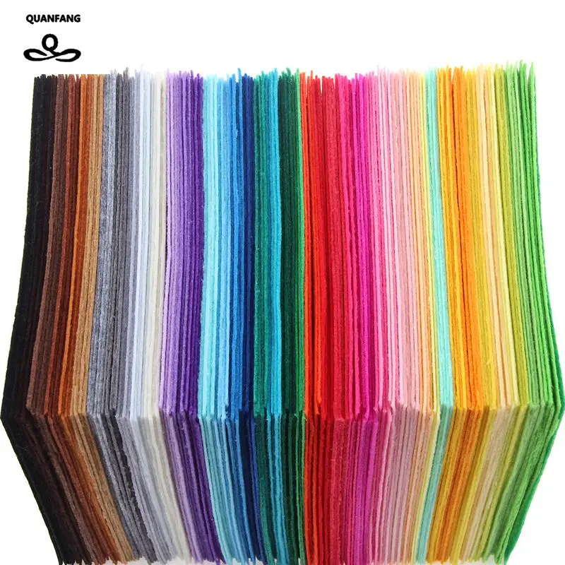 QUAFANG 40pcs 20x30cm Non Woven Fabric 1mm Thickness Polyester Felt Of Home Decoration Pattern Bundle For Sewing Dolls Crafts