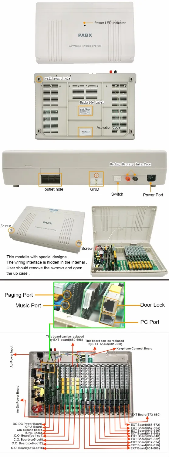 Excelltel multiple IVR PABX/ CP1696-480 4 PSTN line 80 extension/ billing management