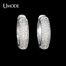 UMODE Tiny Cubic Zircon Stones Pave on nice gift for women Half Circle Hoop Earrings UE0093