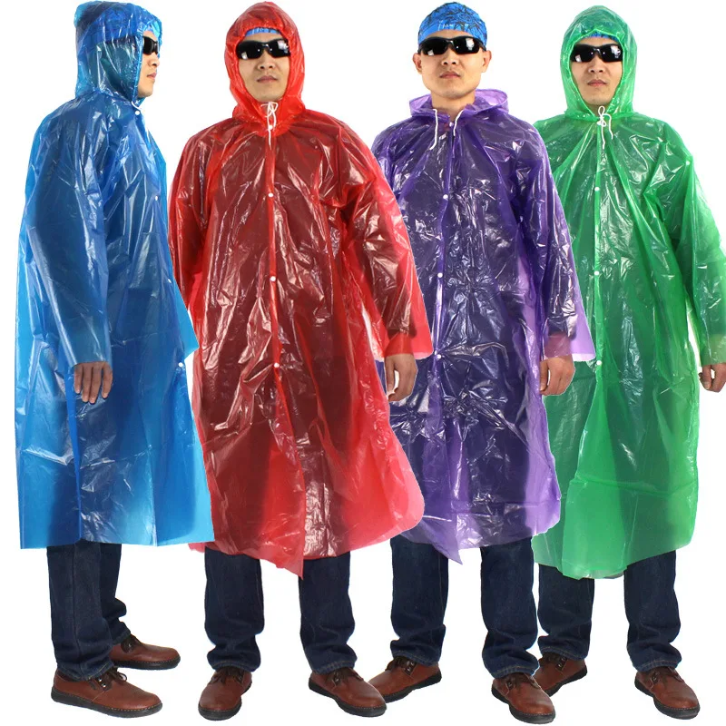 The disposable raincoat Thickening of outdoor transparent disposable rainwear