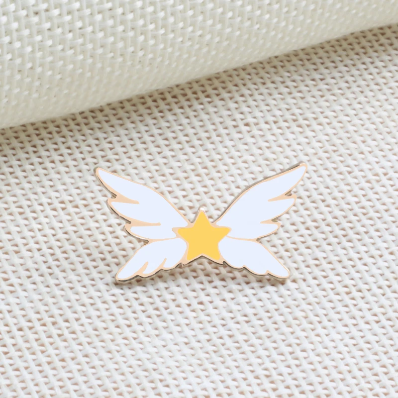 11 Style Sakura Star Wings Bowknot Rhinestone Brooch Heart Badge Jackets Brooches For Women Enamel Pin Metal Accessories Jewelry