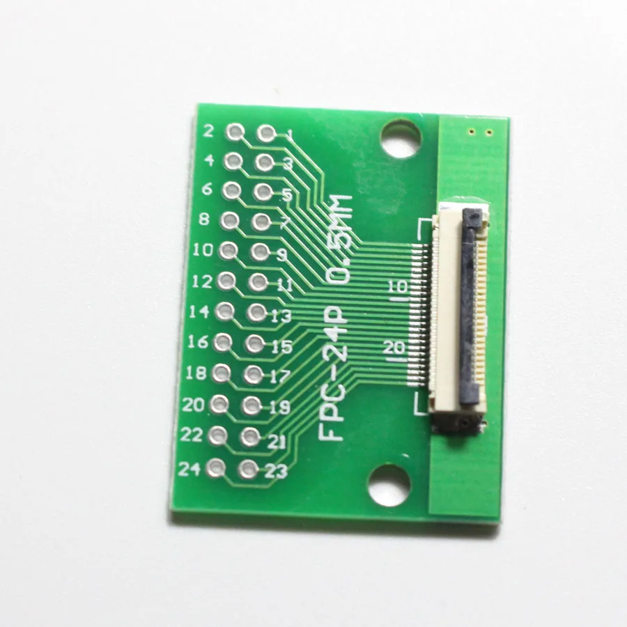 1pcs 24P FFC FPC Adapter PBC Plated 0.5MM / 1.0MM Pitch Flip cover to 2.54mm 24Pin Flat Cable Socket Connector for TFT LCD