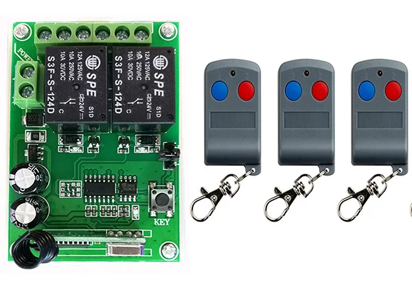 DC24V 2CH 2CH RF Fernbedienung Schalter System Sender + Empfänger 2ch relais smart home z-welle/lampe/fenster/Garage Türen
