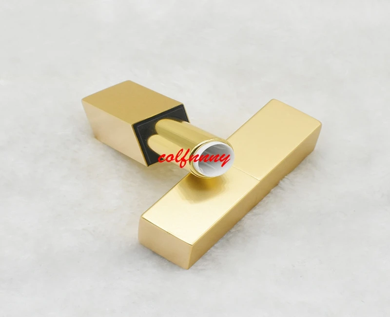 

300pcs/lot Fast Shipping 12.1mm Empty lipstick tube elegant square DIY lip balm tube aluminum lipstick tube gold tube