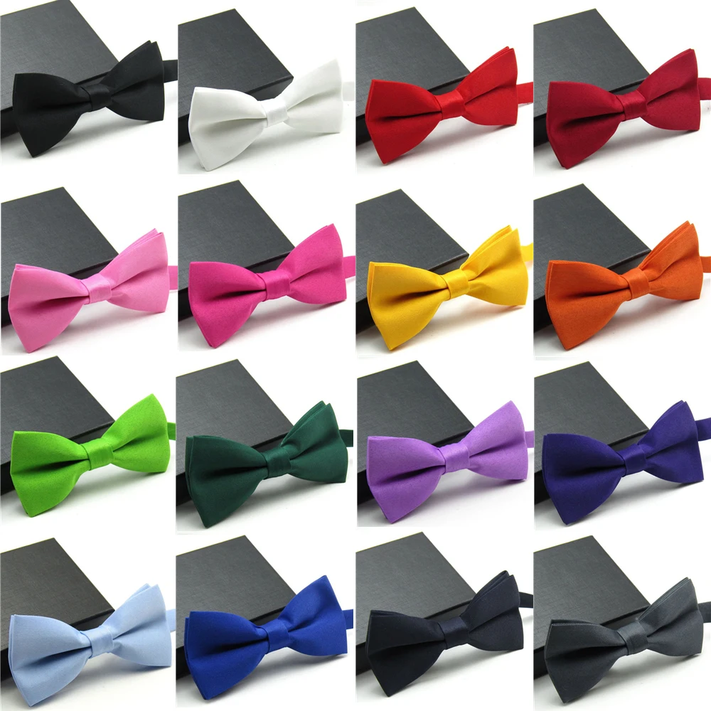Veektie Solid Colors Fashion Bow Ties For Men Bowtie Tuxedo Classic Wedding Party Red Black White Butterfly Brand Cravate Bar