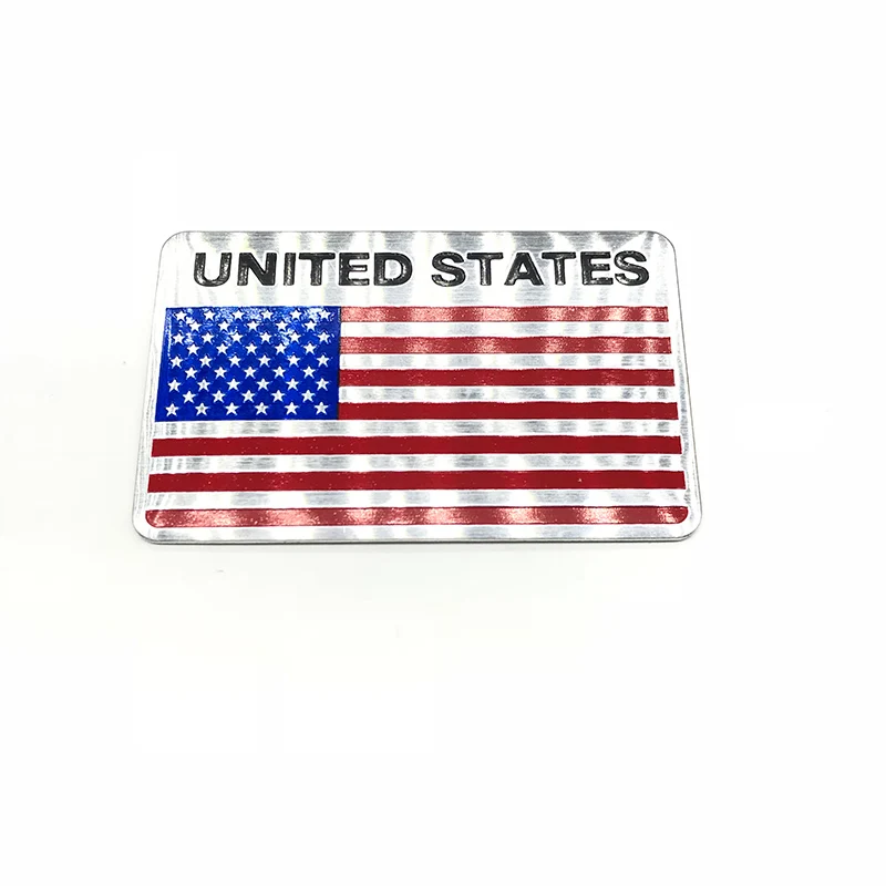 Aluminum USA United States National Flag Map Car Auto Body Stickers Automobiles Motorcycles Decorating Accessories for Phone Car