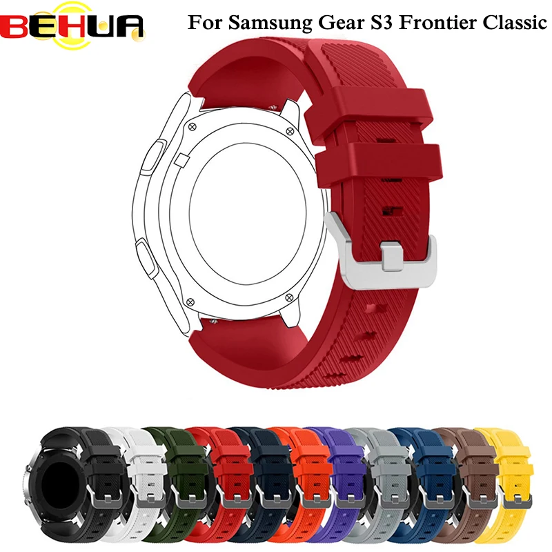 

Ремешок для часов 22 мм для Samsung Gear S3 Frontier/классический мягкий силиконовый сменный ремешок для часов для браслета Samsung Galaxy 46 мм