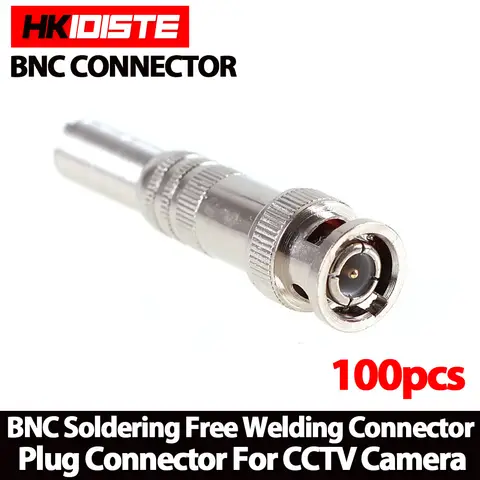 RG-59 동축 케이블, 황동 끝, 크림프, 케이블 나사, CCTV 카메라 BNC 커넥터에 대 한 100 개/몫 BNC 남성 커넥터