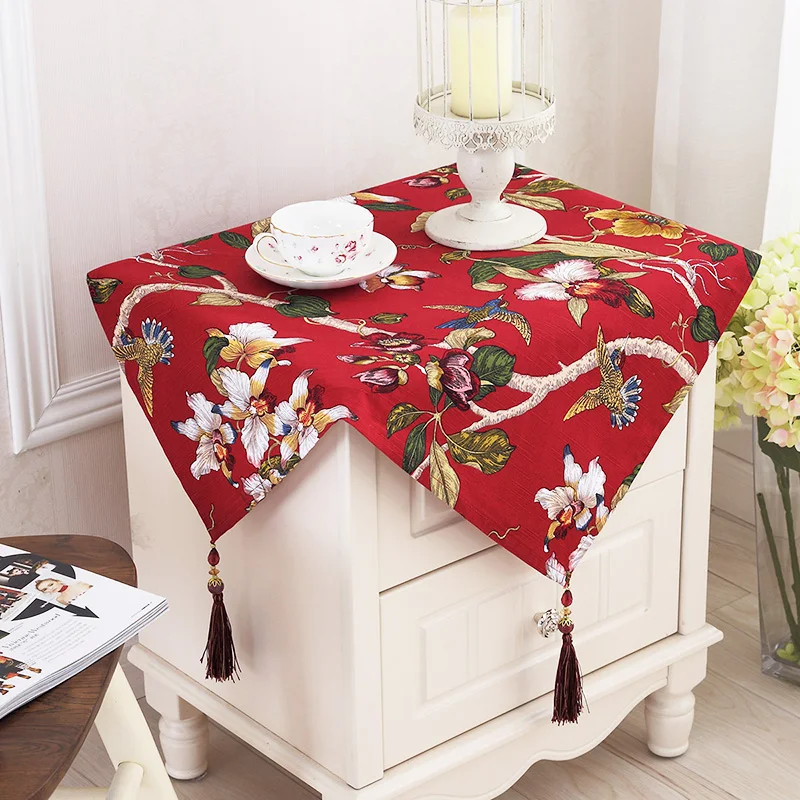 European country style tablecloth room bedside cabinet cover 100% cotton Canvas Magnolia tablecloth white Magnolia table shirt