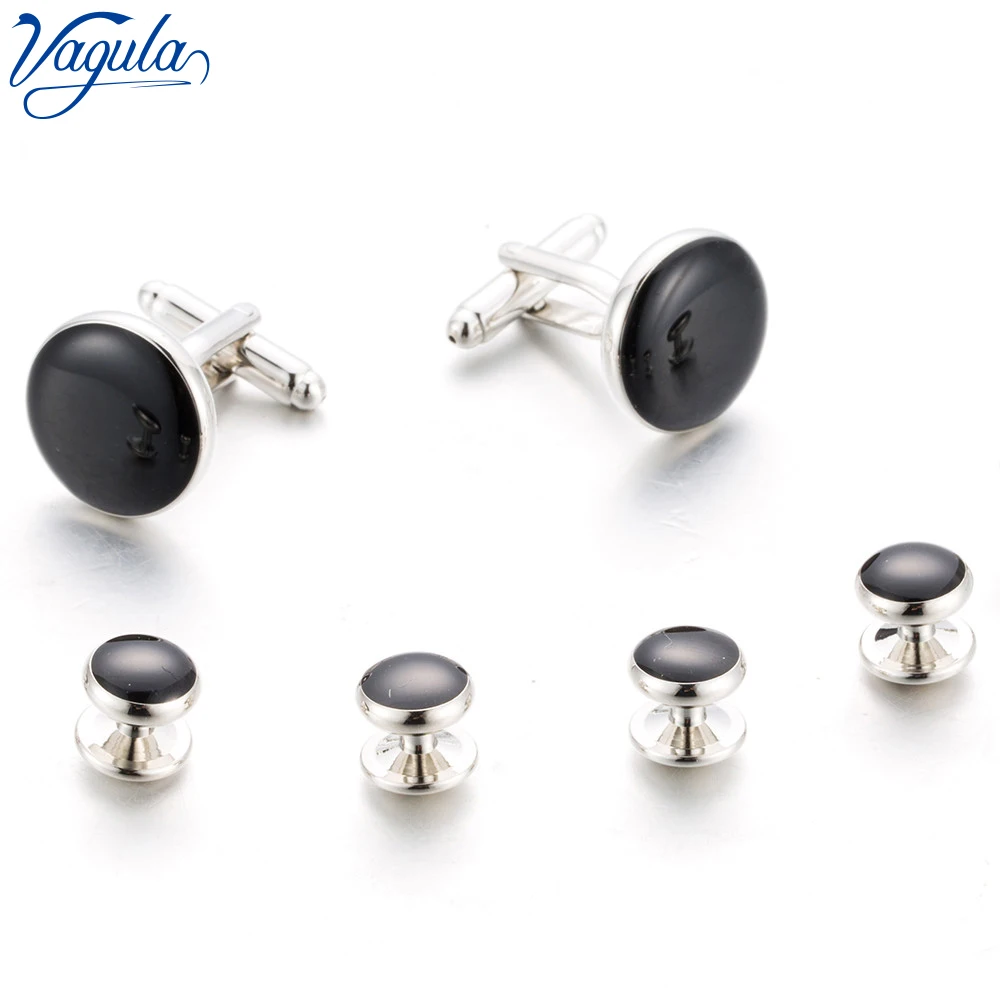 

VAGULA Spinki Cufflinks Studs in 6pcs Set Luxury Gemelos New Fashion Tuxedo Collar Stud Set 295