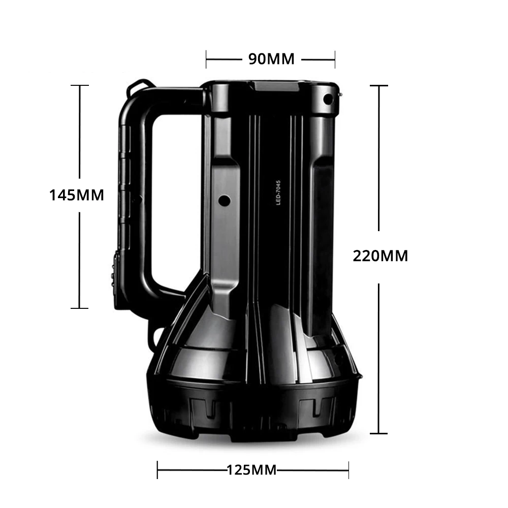 Rechargeable Bright LED Flashlight Torch 20W High powered searchlights Built-in 2800mAh lithium battery Two working modes