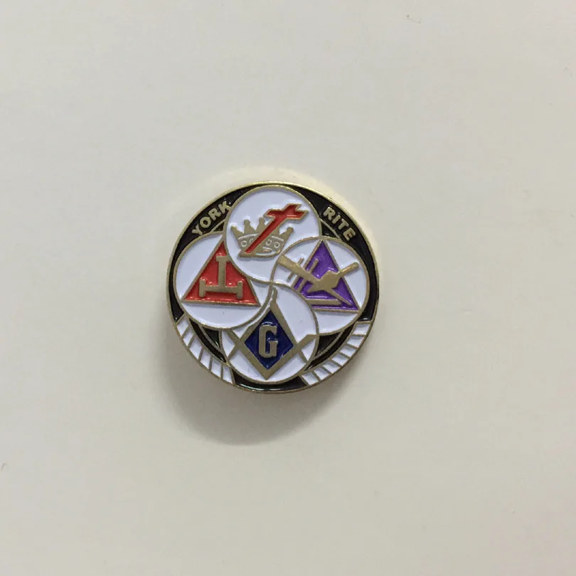 

100pcs 19mm Wholesale Knights Templar YORK RITE Round Freemason Lapel Pin Badges Masonic Masonry Metal Crafts Brooches and Pins