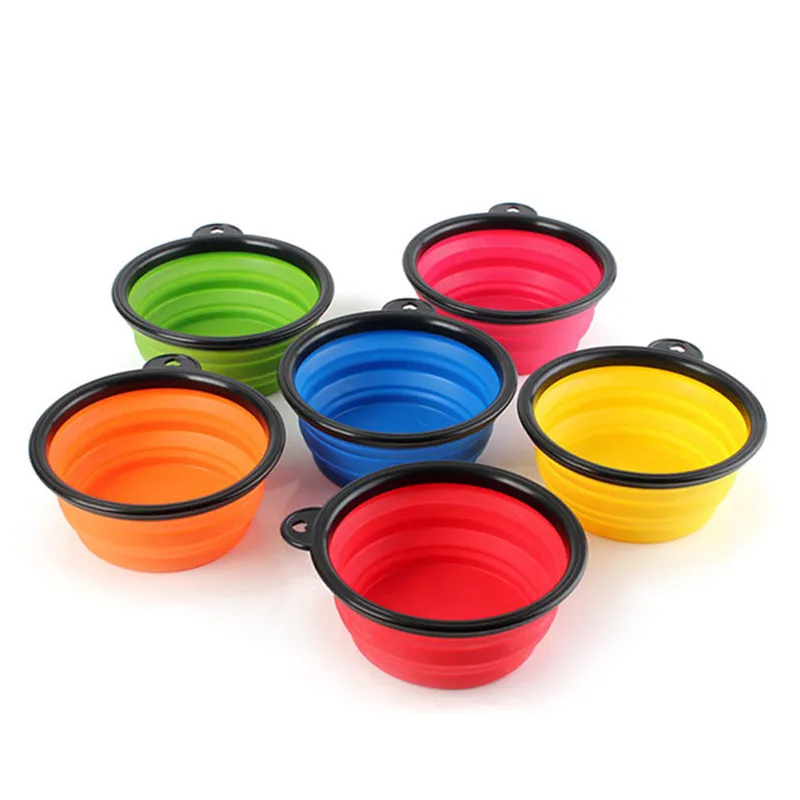 Collapsible Silicone Pet Food Bowl Portable Outdoor Travel Dog Food Container Water Drinking Bowl Dish Pet Feeding Accessories