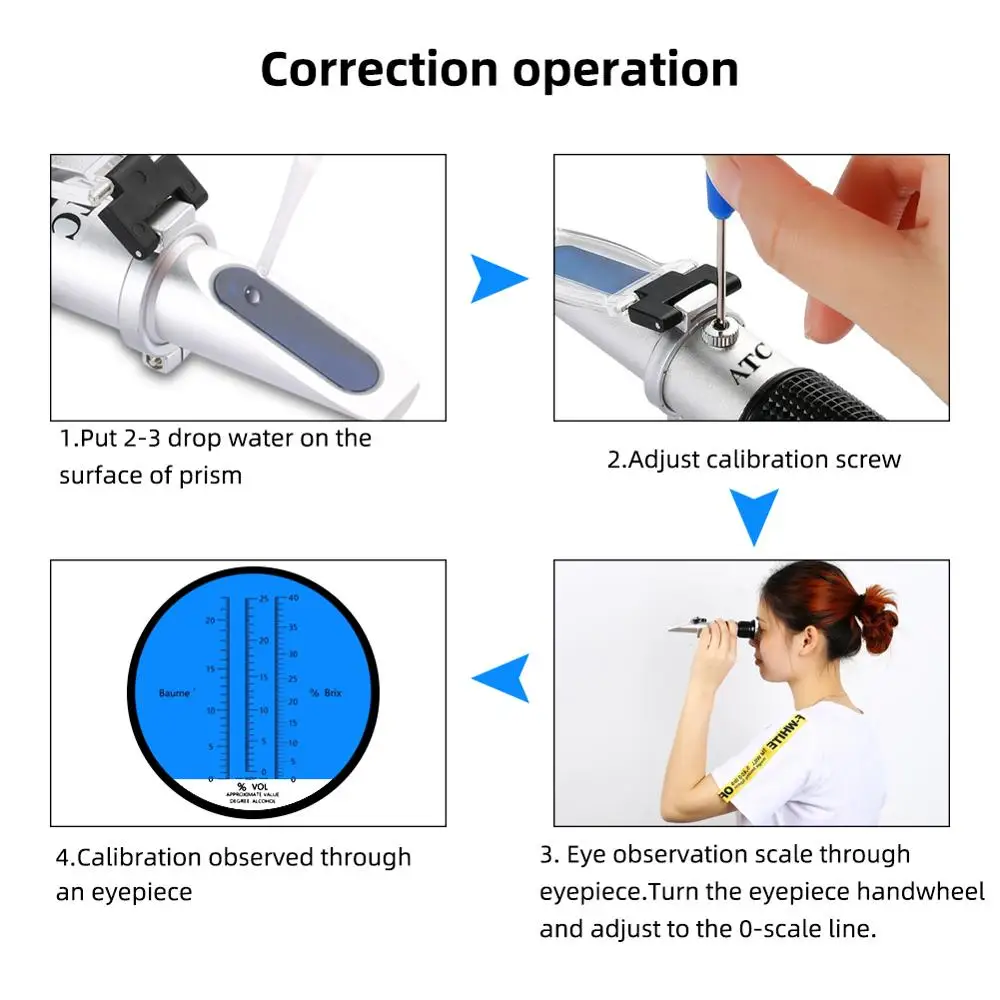 ボックス付き耐衝撃ブリックス屈折計,ポータブルatc光学テスター,ビール用,0-32%