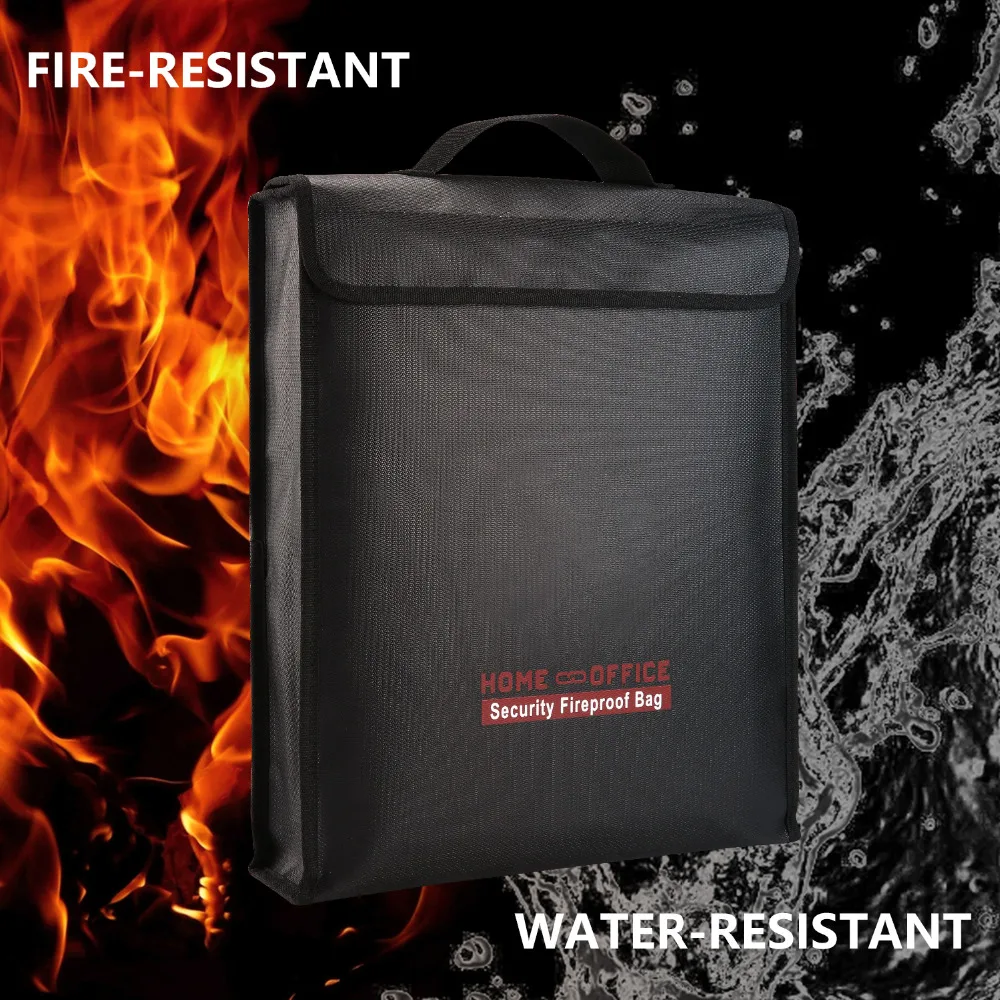 Hot Sale Fireproof Document bag Safe Cash Valuable Storage 380mm*280mm*65mm Waterproof Bag